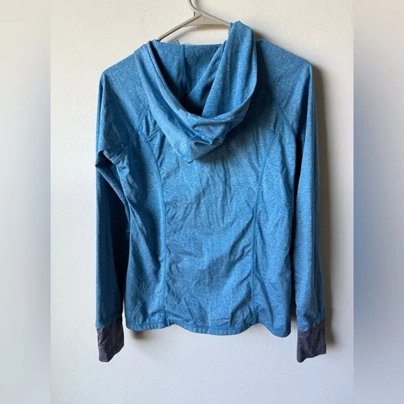 Reebok Active Teal Hooded Pullover w/Thumb Holes - Picture 4 of 6